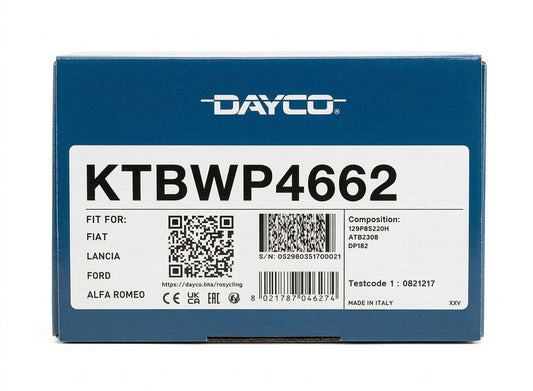 Kit Distribuzione Completo + Pompa Acqua DAYCO per Motori 1.2 Fire (Fiat, Lancia, Ford)